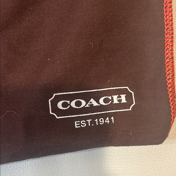 Coach Brown Bag with Red Trim - Picture 2 of 2